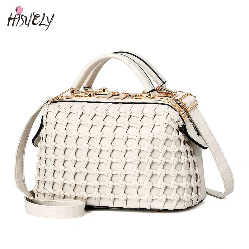 Женская сумка HISUELY сумочки женская известная дизайнерская однотонная плетеная