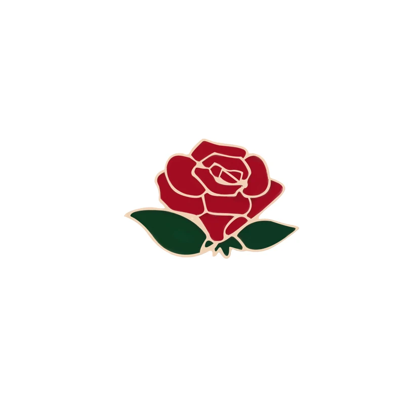 flower Красные эмалированные булавки броши сердце вишня клубника цветок нагрудные булавки для женщин малыш воротник и сумка значок ювелирные изделия Лидер продаж брошка мультфильм - Окраска металла: flower