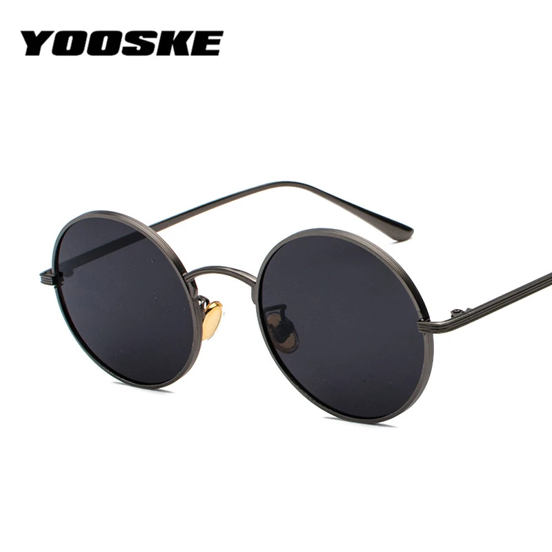 Винтажные Солнцезащитные очки YOOSKE для женщин и мужчин круглые солнцезащитные в