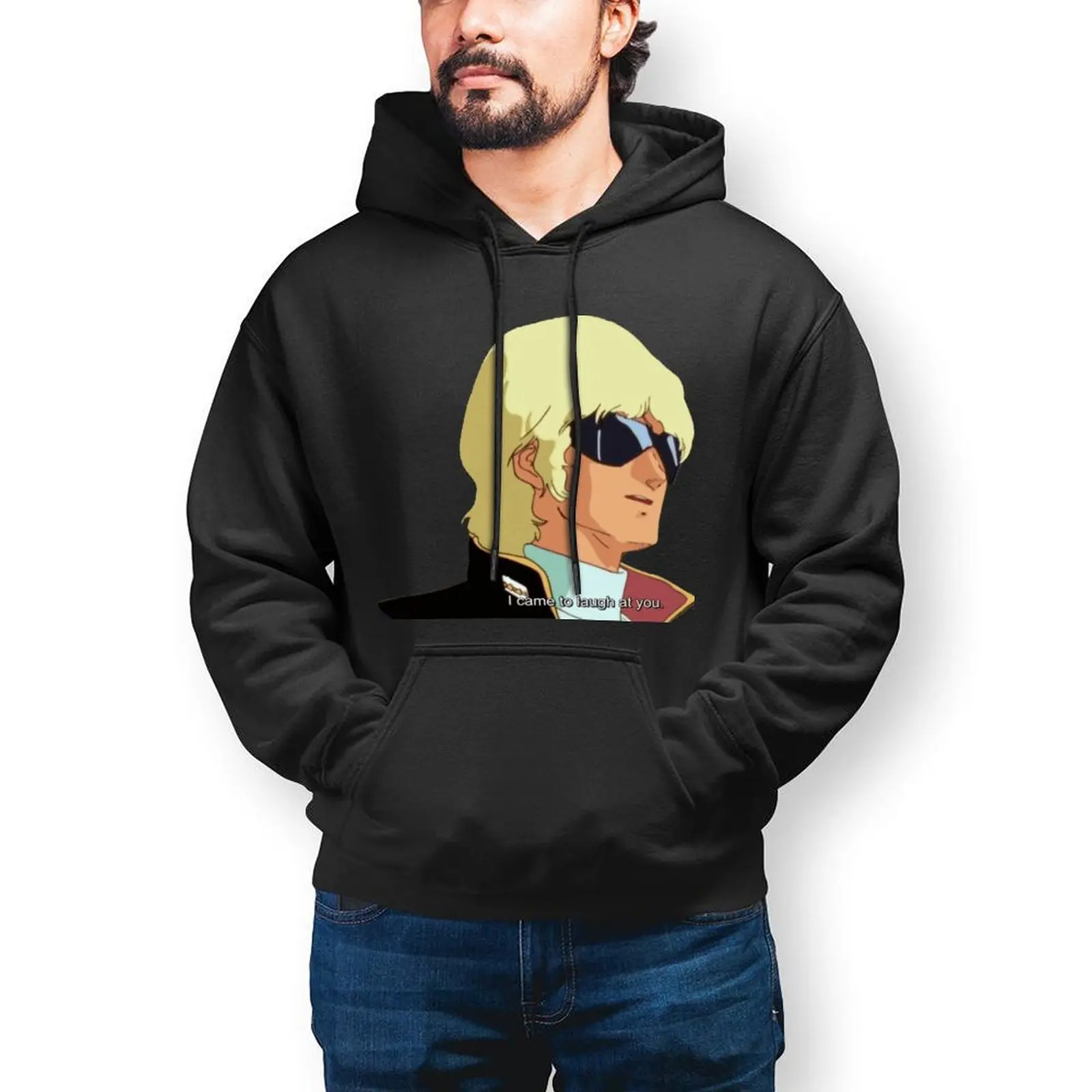 

Bandai Gundam Char Aznable I Came To Laugh At You Hoodie Manga Autumn Oversized Cotton Hoodies Mens Loose Pullover Hoodie