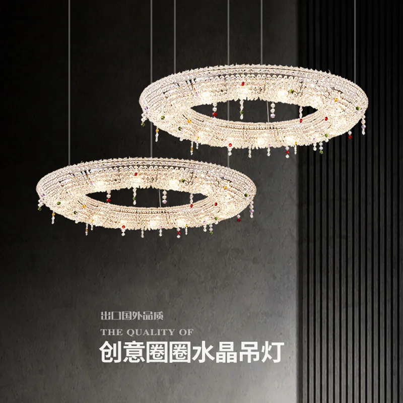 

Nordic crystal chandelier living room dining room simple hotel bar Italian designer art lamps
