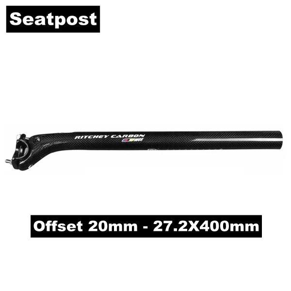 Offset 20mm 27.2 Глянцевое углеродное волокно руль Bik MTB руль набор горный велосипед руль+ подседельный штырь+ стержень+ Бар Конец XXX велосипедные части - Цвет: Offset 20mm 27.2