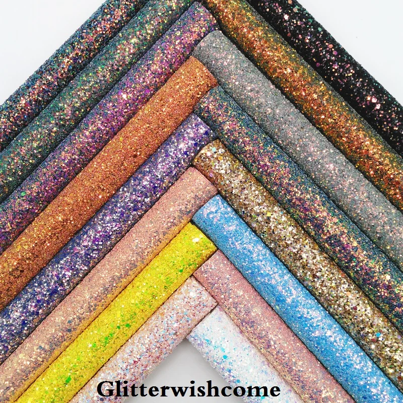 Glitterwishcome 21X29 см A4 Размер синтетическая кожа, Переливающаяся ультра Смешанная массивная блестящая кожа ткань винил для бантов, GM048A