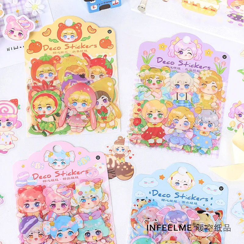 

Kawaii Sweetheart Doll Series Cartoon Hand Account Material Cute Stickers Diary Korean stationery Cartoon Decoration DIY sticker