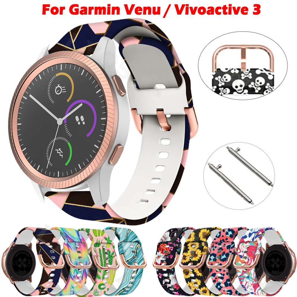 

Bracelet 20mm Strap Replacement For Garmin Venu SQ Vivoactive 3 3t Forerunner 645 245M Smartwatch Silicone Watchband Band