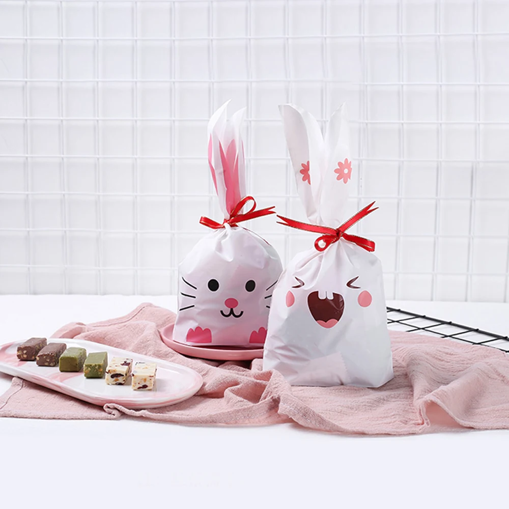 10 шт./лот милые с кроличьими ушами для печенья сумки подарочные пакеты конфет