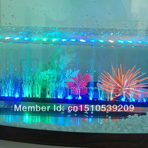 Koop Nieuwe Aquarium Fish Tank Richtende Onderwater Dompelpompen Luchtbel Veilige Led-verlichting 47Cm 4.5W