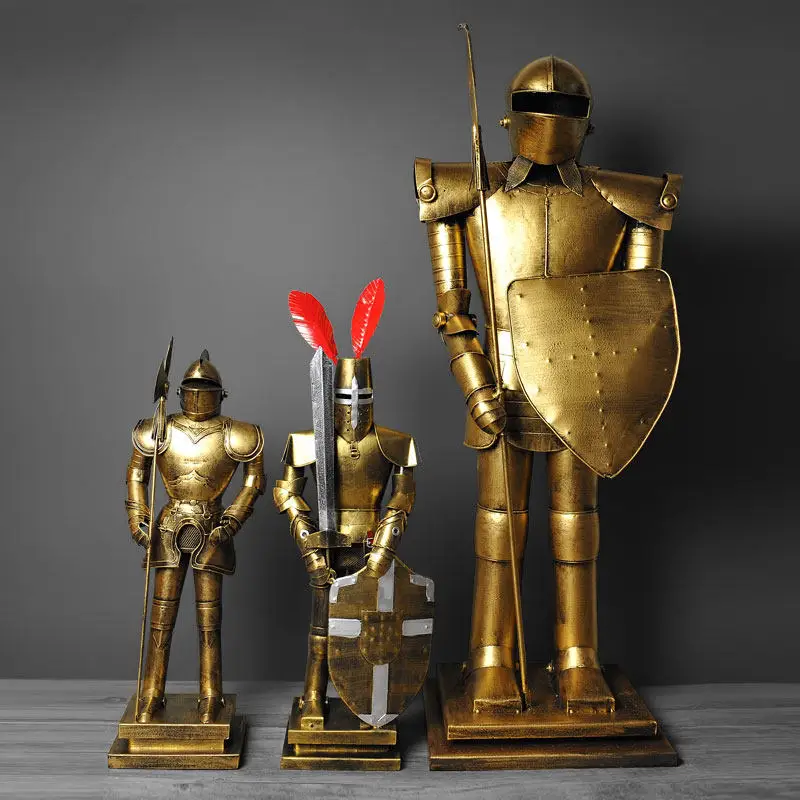 Европейская средневековая римская Броня модель солдата винтажные жестяные