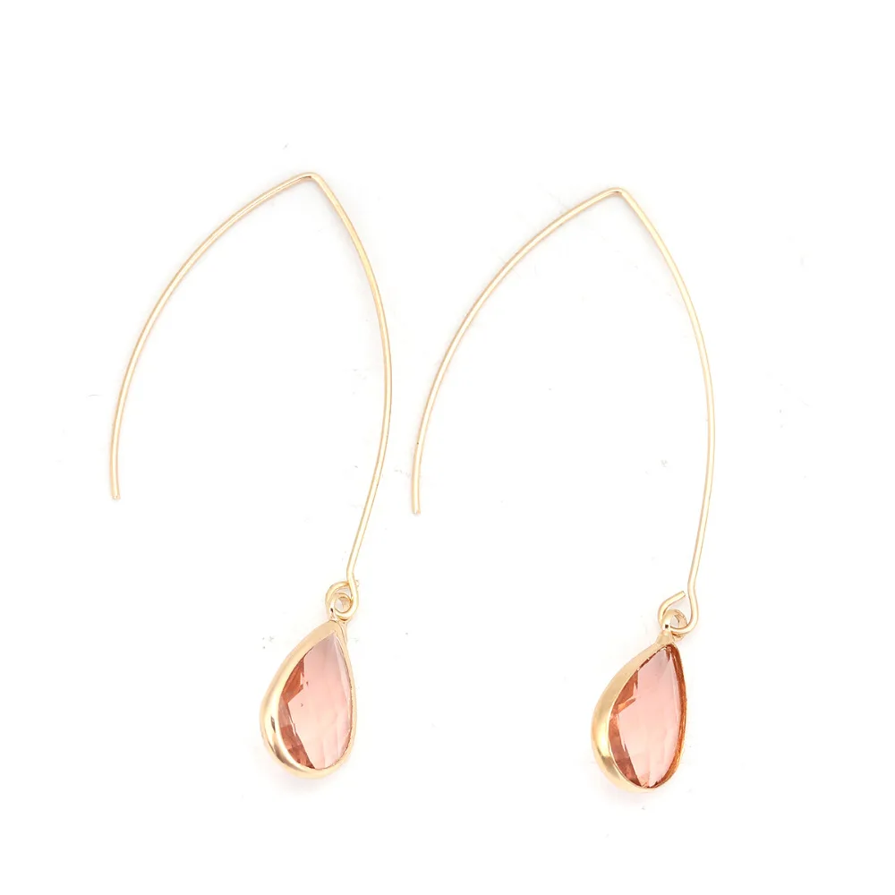 

Doreen Box New Simple Multicolor Rhinestone Water Drop Earrings for Women Wedding Party Long Earring Fashion Jewelry 1 Pair