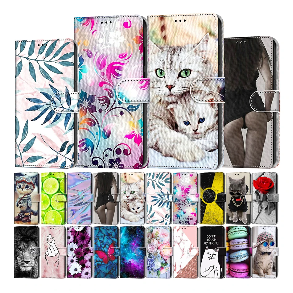 Кожаный чехол бумажник Etui с откидной крышкой и подставкой для Huawei P40 Lite E P30 Pro P20 P10