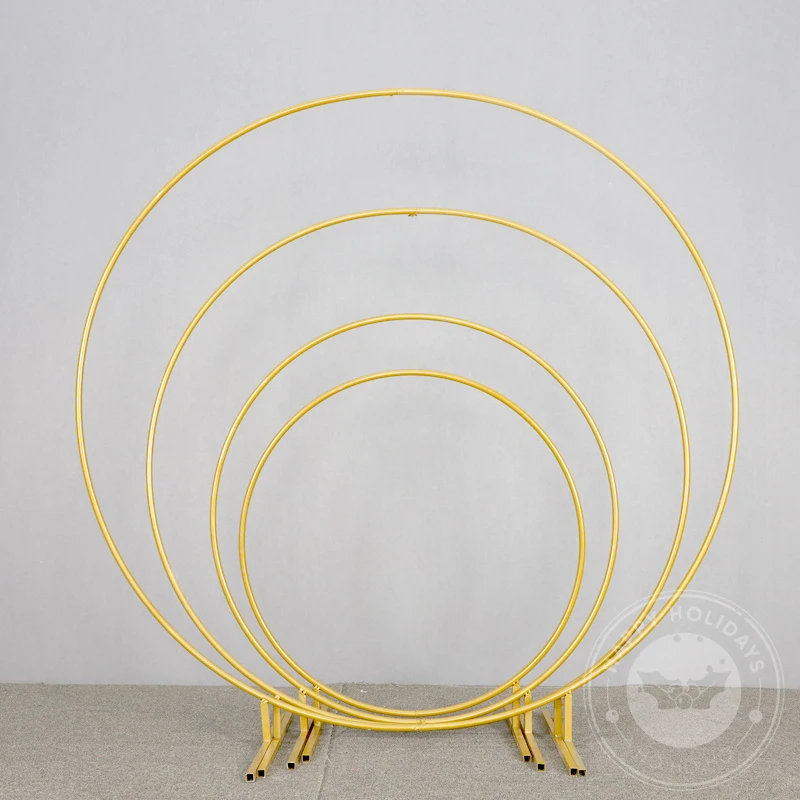 Gold White Wedding Decoration Balloon Circle Birthday Balloon Arch Support Kit Bow Balloons Stand Party Decor 1-2.5m Baloon Arch