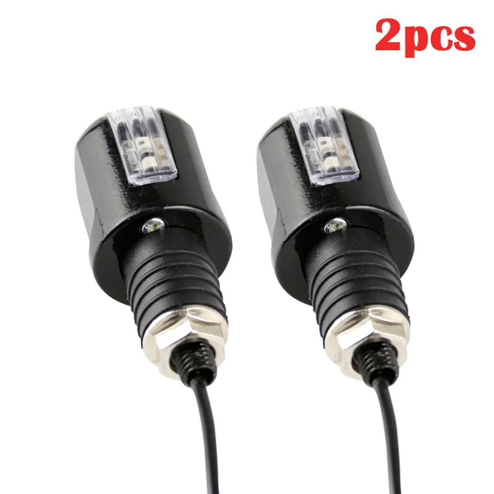 

2pcs Motorcycle 22mm Handlebar Dual Light End LED Steering Light Grip Turn Signal Indicator Lamp For E-bikes Amber
