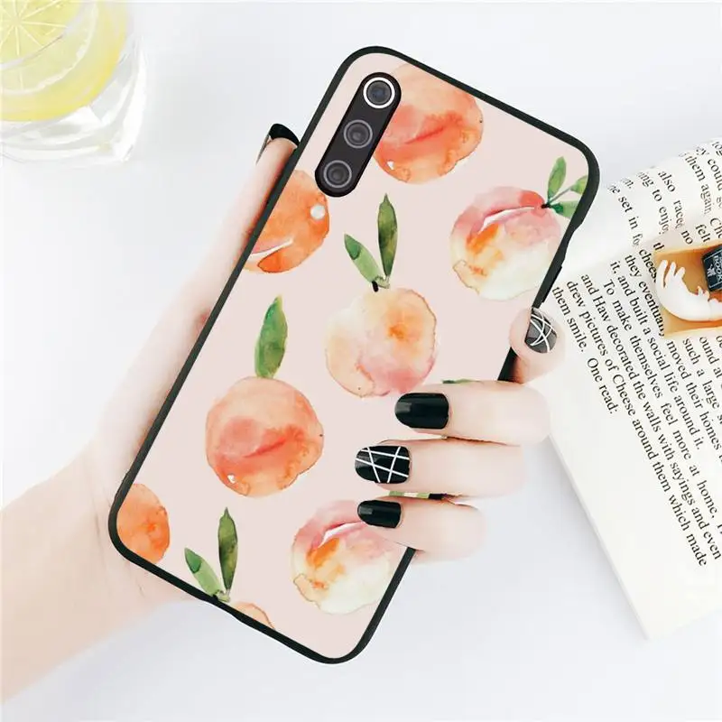 

Pink peach fruit food Phone Case For Xiaomi Redmi note 7 8 9 t k30 max3 9 s 10 pro lite Luxury brand shell funda coque