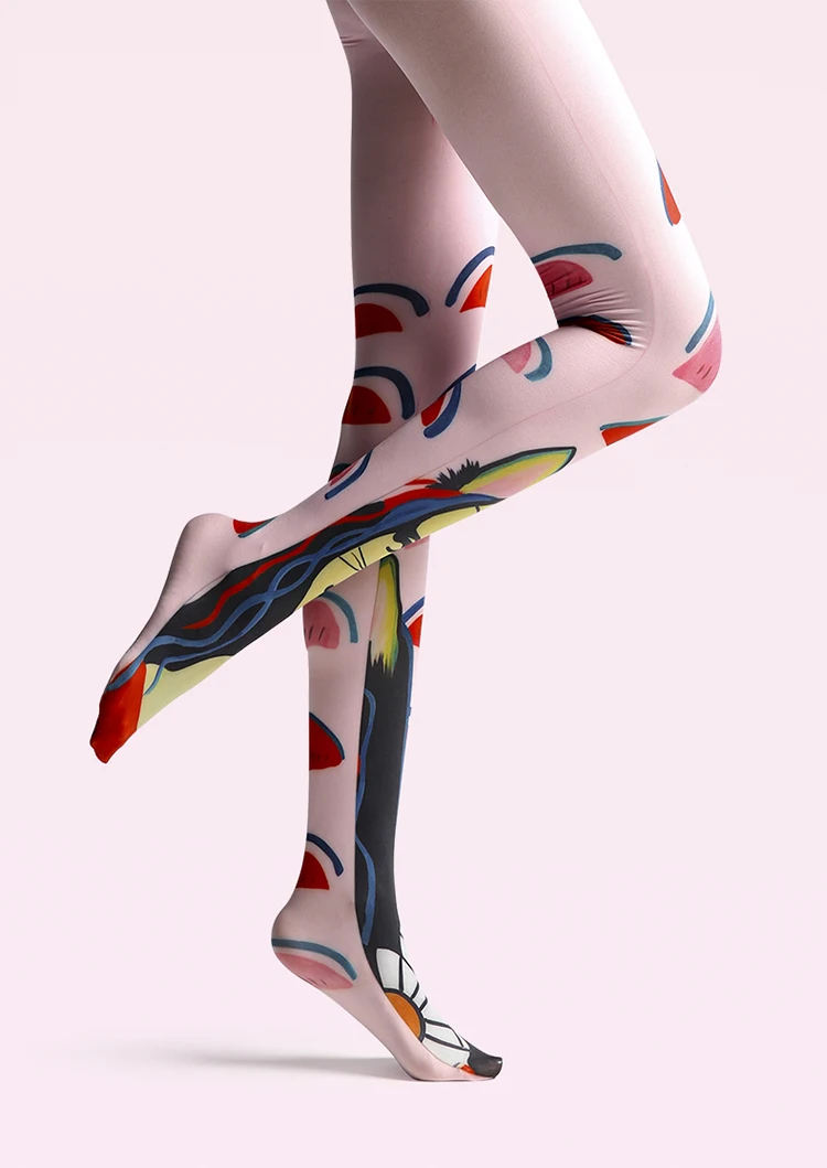 VP уникальные чулки Колготки с рисунком арбуза Мона Лиза высококачественные