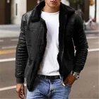 Толстая Теплая мужская мотоциклетная куртка, новинка 2021, ветрозащитное кожаное пальто, Мужская зимняя матовая бархатная куртка, пальто с воротником из искусственного меха
