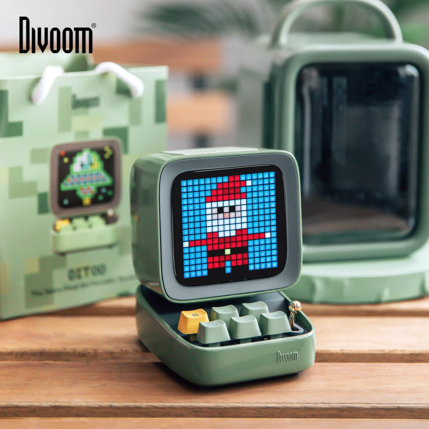 Placa de Exibição Presente dos Namorados Divoom Ditoo Retro Pixel Arte Bluetooth Portátil Alto-falante Despertador Faça Você Mesmo Led Casa Luz Decoração
