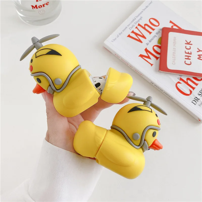 

For AirPods pro Case 3D Cute Cartoon Helmet Duck Earphone Cover For AirPods 1 2 Soft Silicone Protective Case Accessories Fundas