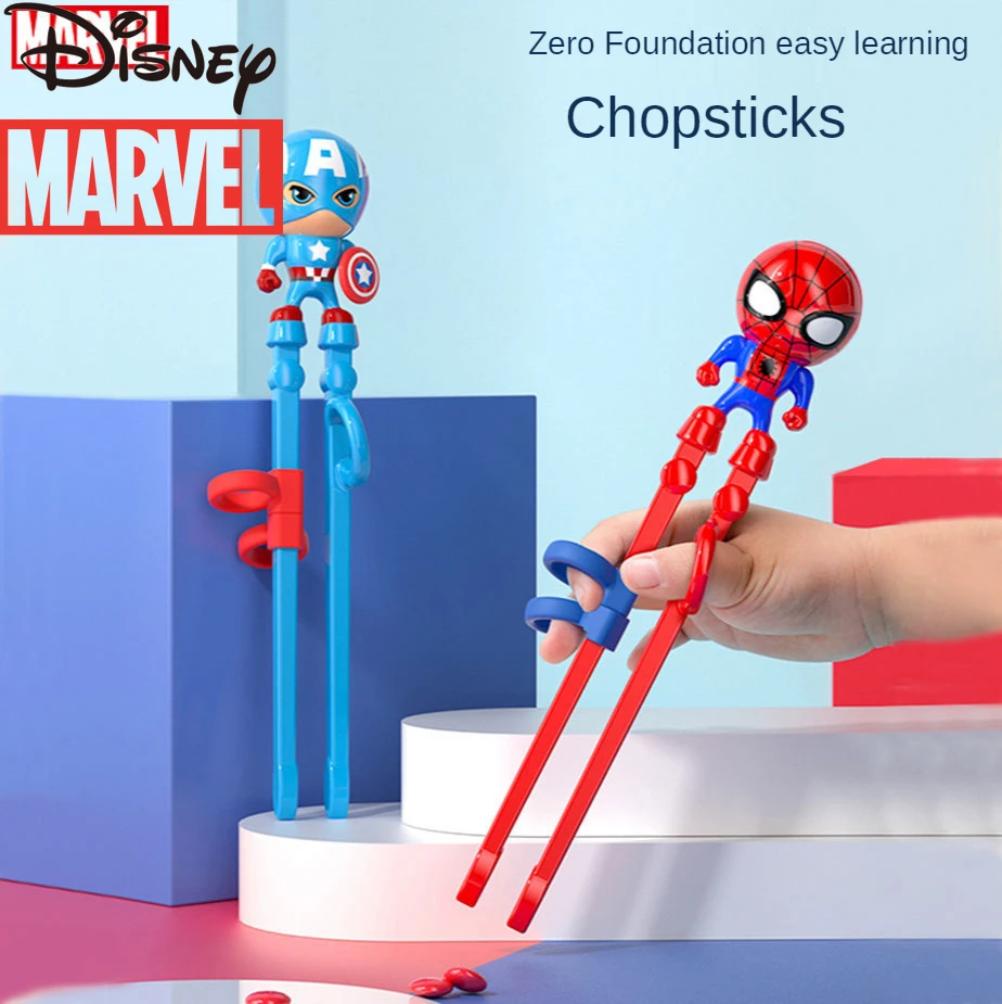

Disney Marvel Children Training Chopsticks 3 Years Old 6 Spoon Practice Chopsticks A Cutlery Set Boy Baby Learning Chopsticks