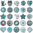 5 шт.лот, новые ювелирные изделия с застежкой, 18 мм, кнопки с кристаллами, кошка, сова, рыба, сердце, любовь, цветок, застежки для браслета