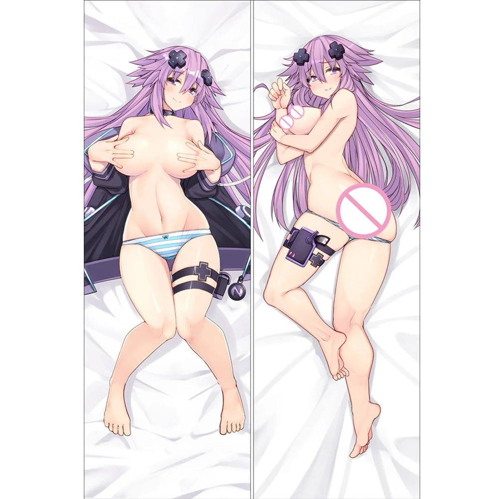 Двойное июня 2019 Neptunia Пикантная обувь Цвет фиолетовый Сердце Нептун Подушка Dakimakura