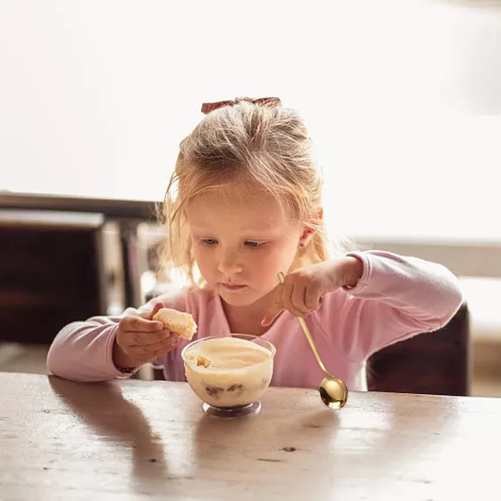 

1PC Round Shape Ice Cream Spoons Ice Teaspoons Stainless Steel Spoon Mini Watermelon Spoon Home Coffee Mixing Spoon 13cm Length