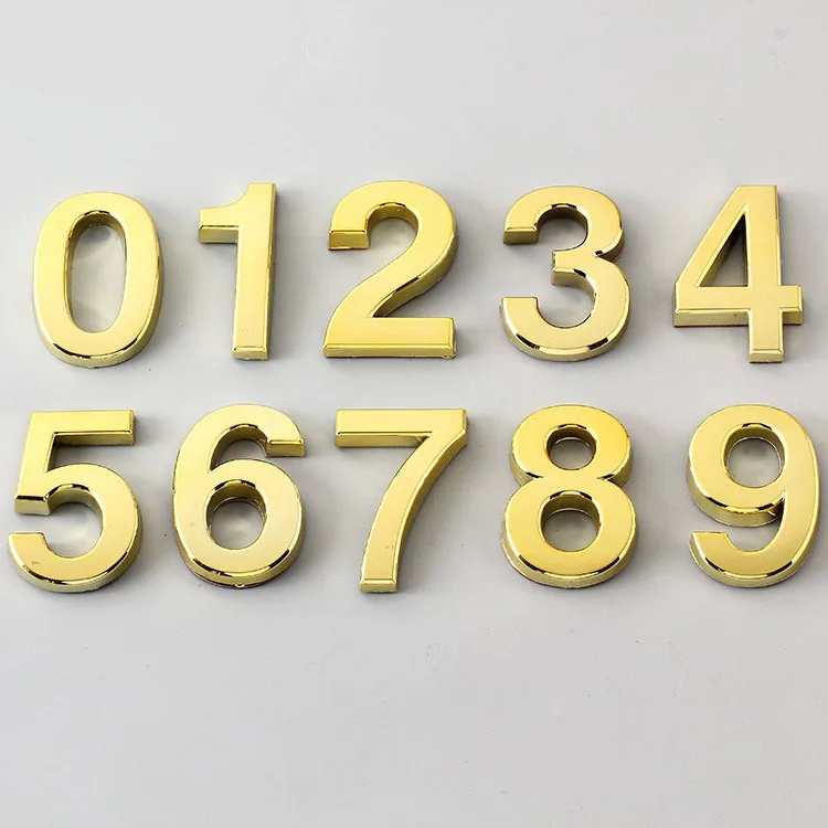 New local gold digital number plate 5cm hotel box house room ktv signage | Обустройство дома