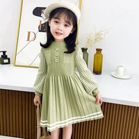 childrens fashion woolen skirt girls preppy style baby girl korean princess dress