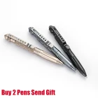 Модная дизайнерская металлическая шариковая ручка с окошком для самообороны, роскошная мужская ручка для письма в деловом стиле, купите 2 ручки, отправьте подарок