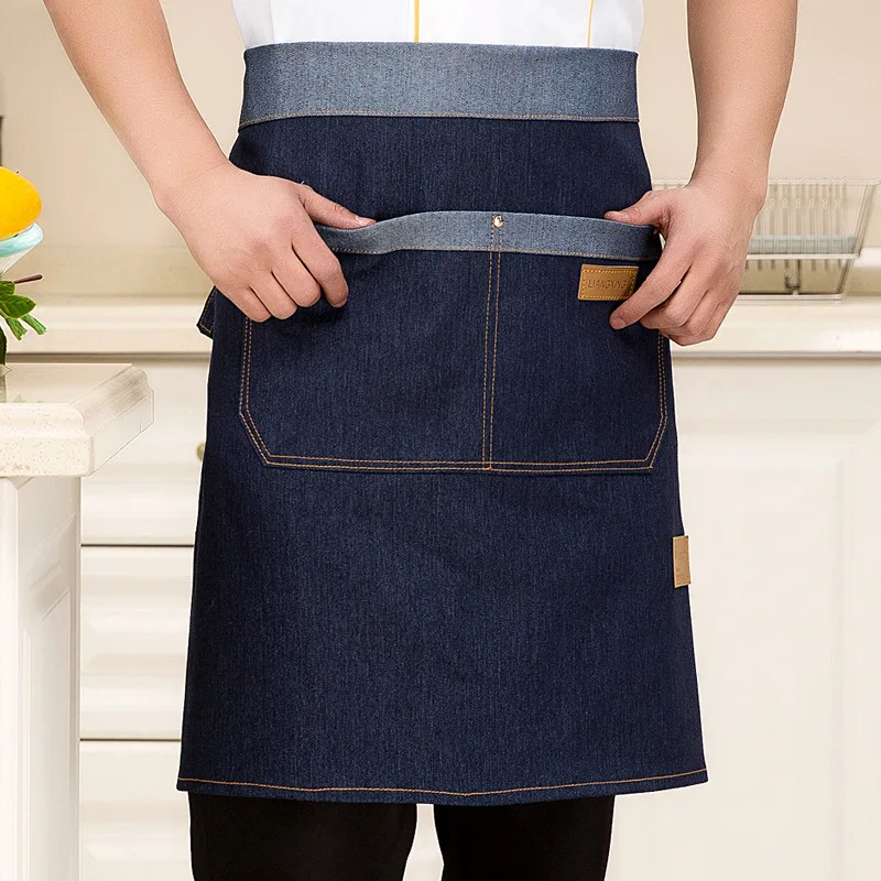 Джинсовый фартук для шеф повара полуфартук с толстой маслоизоляцией|Фартуки| |