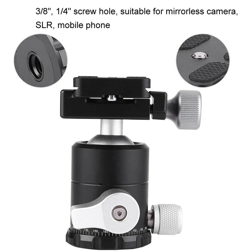 X-30S Aluminium Alloy Ball Head Tripod Mount 360 Degree Rotation Panoramic Adapter for Sony Nikon Canon Cameras | Электроника