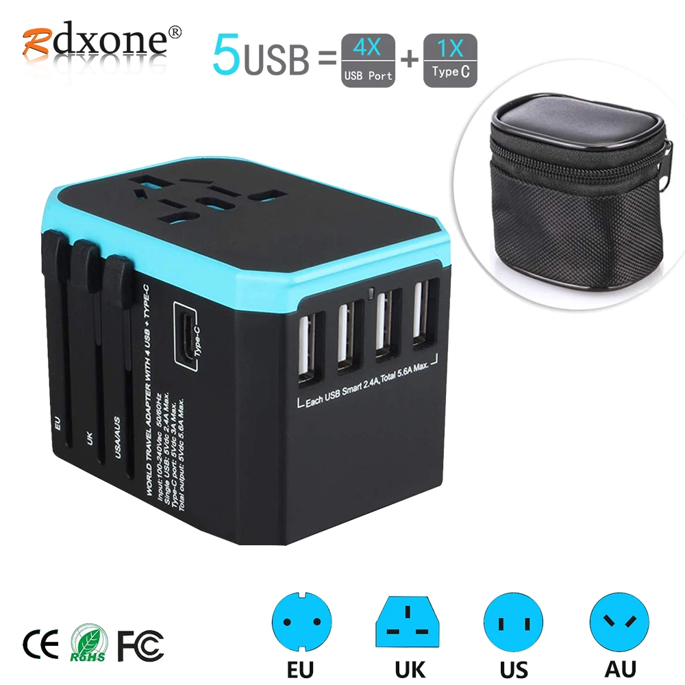 

USB Travel Plug Universal Power Adapter Charger Worldwide Adaptor Wall Electric Plugs Sockets Converter for mobile phones