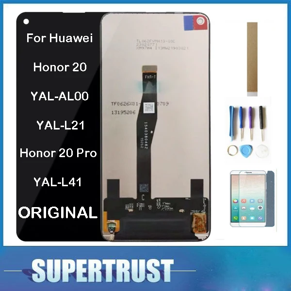 

Дисплейный модуль для Huawei Honor 20, YAL-AL00, YAL-L21, Honor 20 Pro, YAL-L41, сенсорный экран, дигитайзер в сборе черного цвета