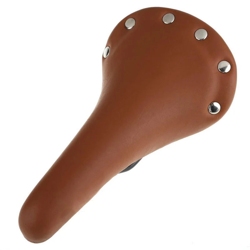 

Vintage Seat Retro Saddle Rivets Road Cushion Rivet Pad Comfort Antishock Gear Pure Ployurethane Leather Cycling Saddle Seat