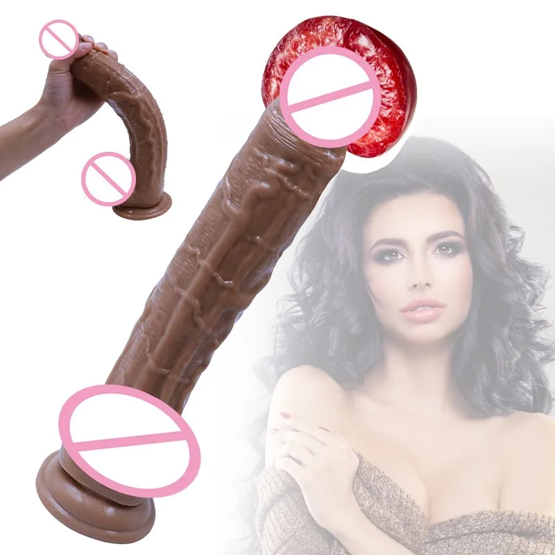 31 см огромный фаллоимитатор жидкий силикон реалистичный пенис влагалище оргазм