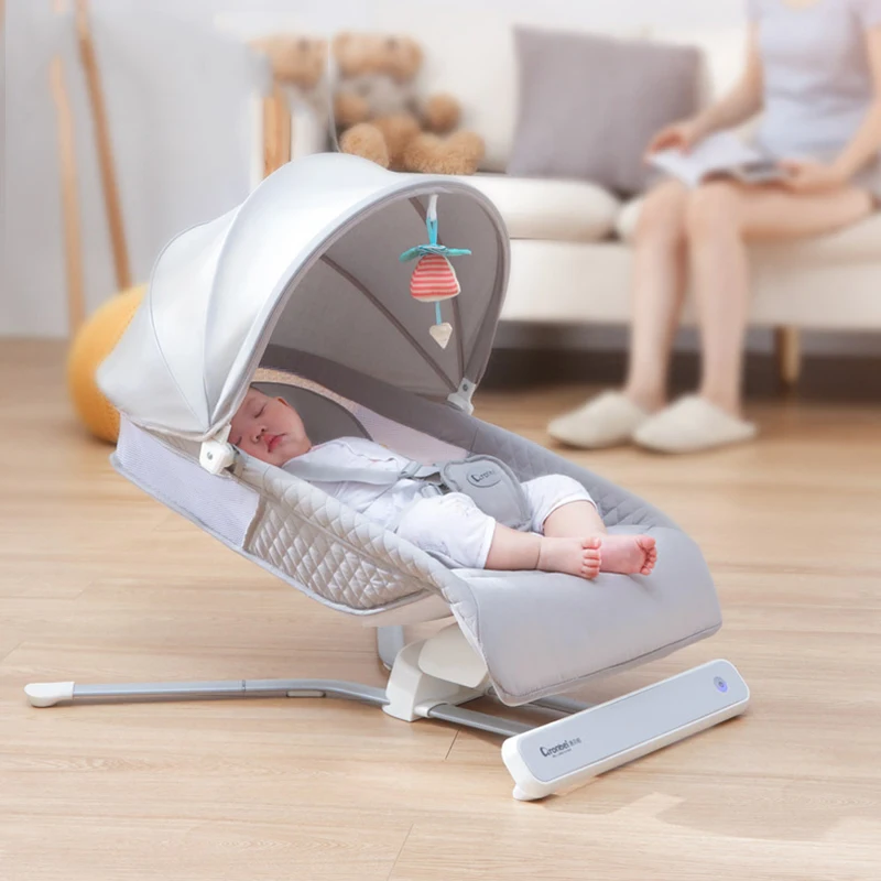 Innovative 3D Microwave Baby Bounce Rocking Chair Ergonomic Seat Intelligent Motion Control Induction Electric Cradle Bed