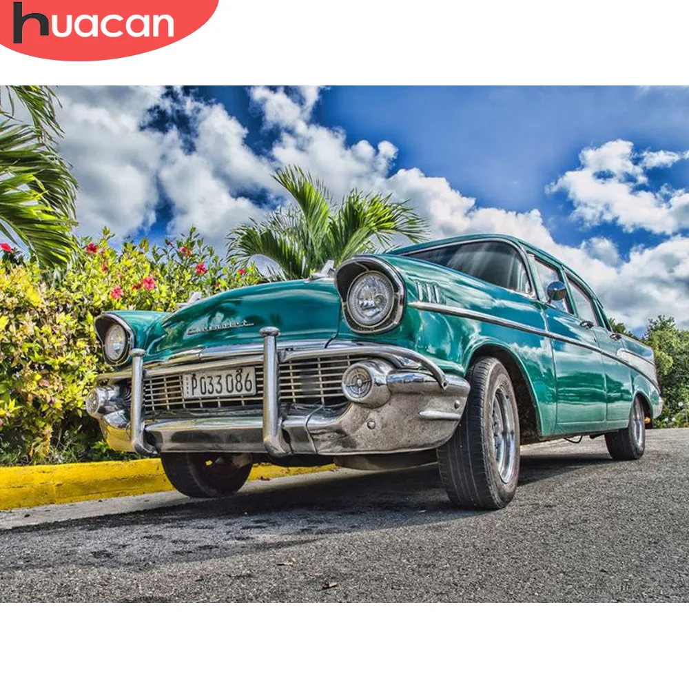 HUACAN Алмазная картина, автомобильные пейзажи, стразы, картина, полная квадратная Алмазная вышивка, Ландшафтная мозаика с бриллиантами, Набор для вышивки крестиком