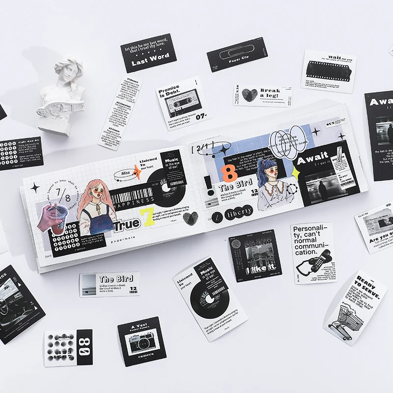 

20Pcs/bag Time Travel Series Collage Material Sticker Korean ins Creative Hand Account Deco DIY Stationery Stickers Label