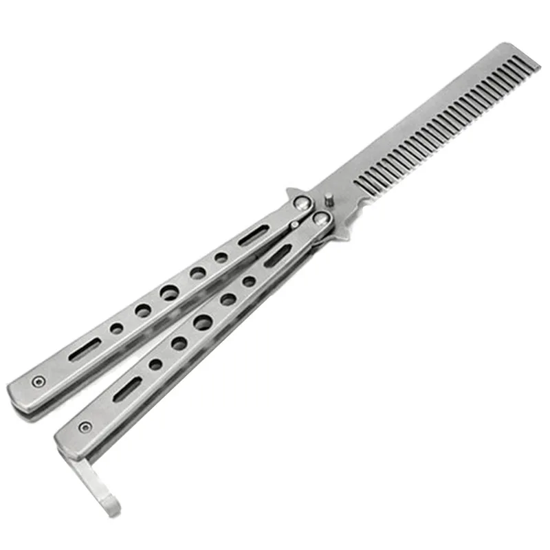 Складная расческа из нержавеющей стали для укладки волос гребень с бабочкой