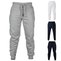 dropshipping men sweatpants solid color drawstring elastic waist casual spring trousers for daily wear