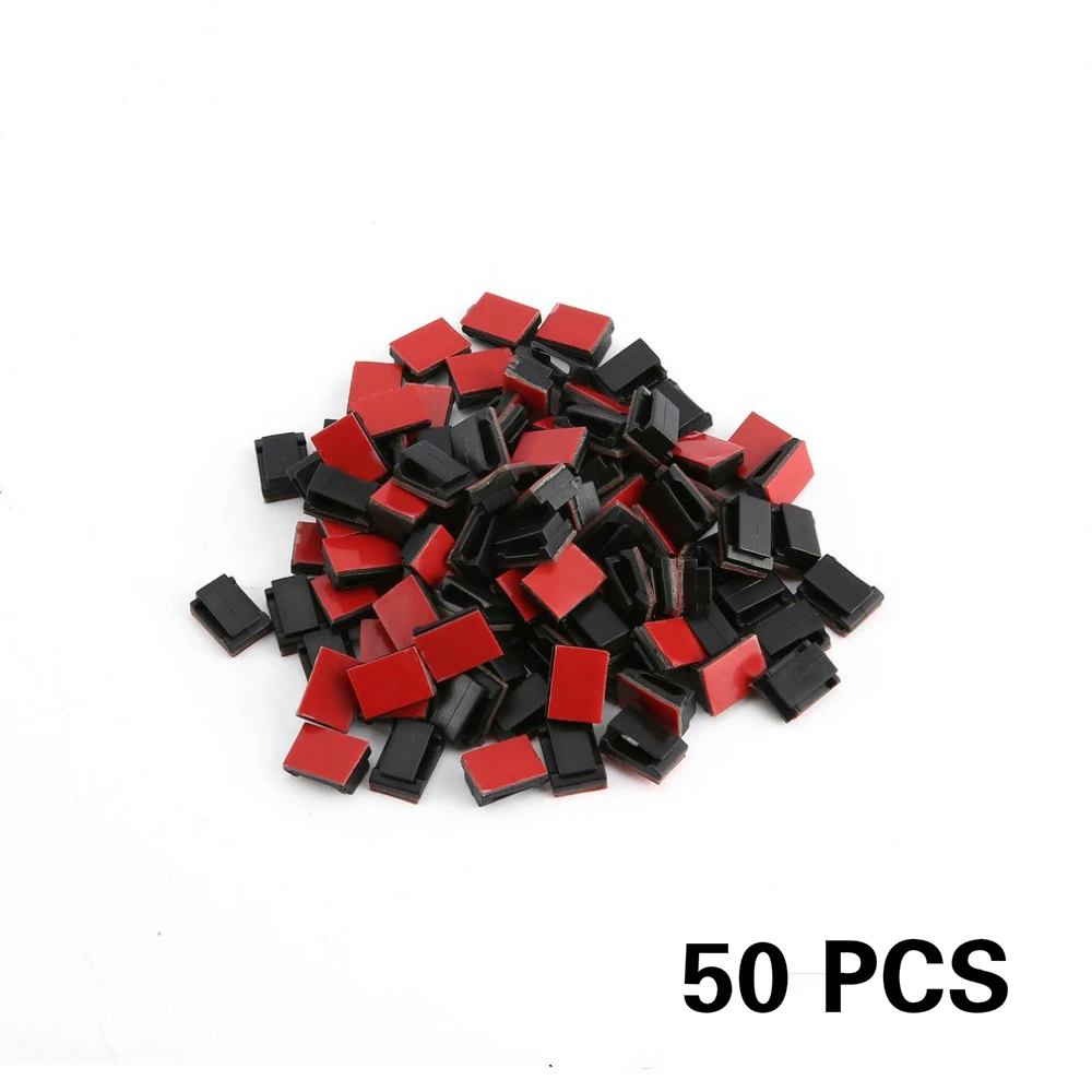 50 шт. самоклеящиеся кабельные зажимы провода Держатель Зажимы для автомобиля