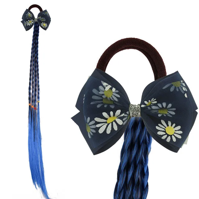 Новый 4 5 дюймов кружевное платье с бантом и принтом в виде твист парик для девочек