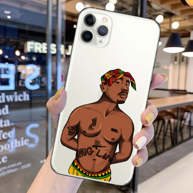 

Rapper 2Pac Tupac Shakur Case For iPhone 11 Soft TPU Phone Shell For iPhone 12 Pro Max 7 8 Plus X Xs Max Xr Clear Silicone Cover