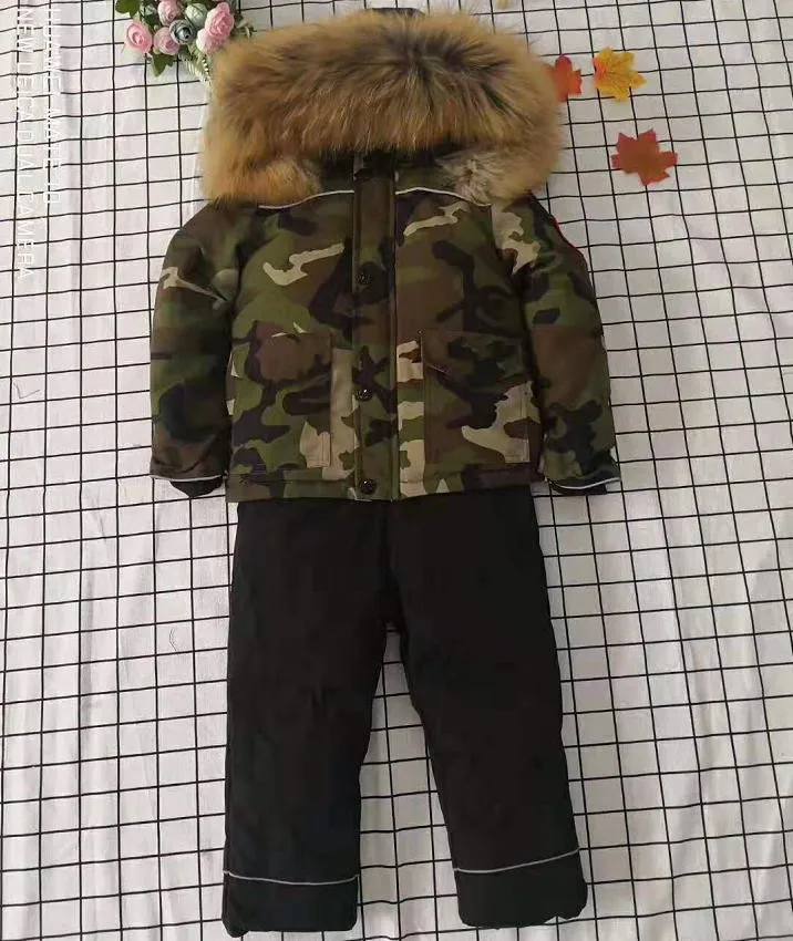 Зимнее пуховое пальто с капюшоном детская зимняя одежда ветрозащитная плотная