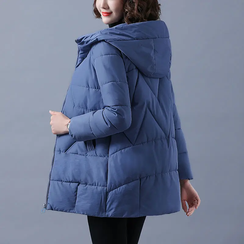 

2020 off season cotton padded clothes women's middle and long Korean new loose and thickened cotton padded clothes large size