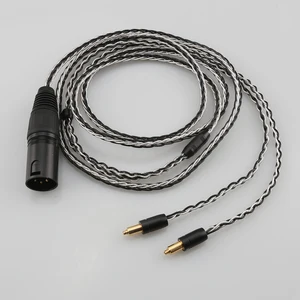 high quality 2 5mm 4 4mm xlr 3 5mm 8 core silver plated black earphone cable for shure srh1540 srh1840 srh1440 free global shipping