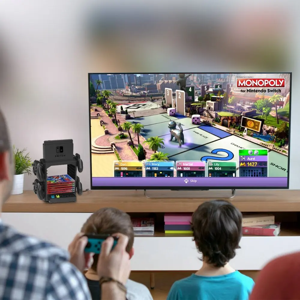10 layers game disc storage tower bracket 4 switch pro controller holders console stand with 1 drawer for nintendo switch dock free global shipping