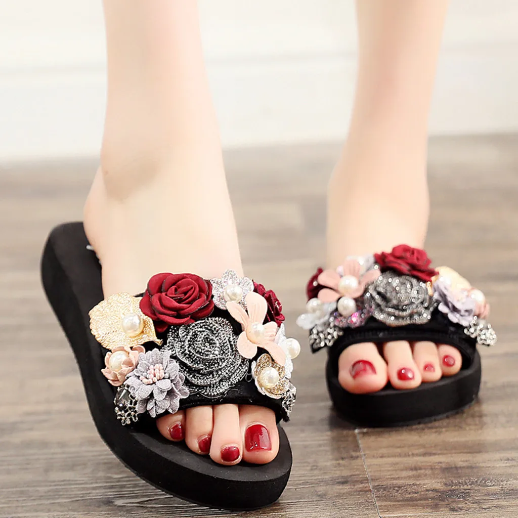 Женские шлепанцы Модные повседневные летние туфли на толстой платформе с