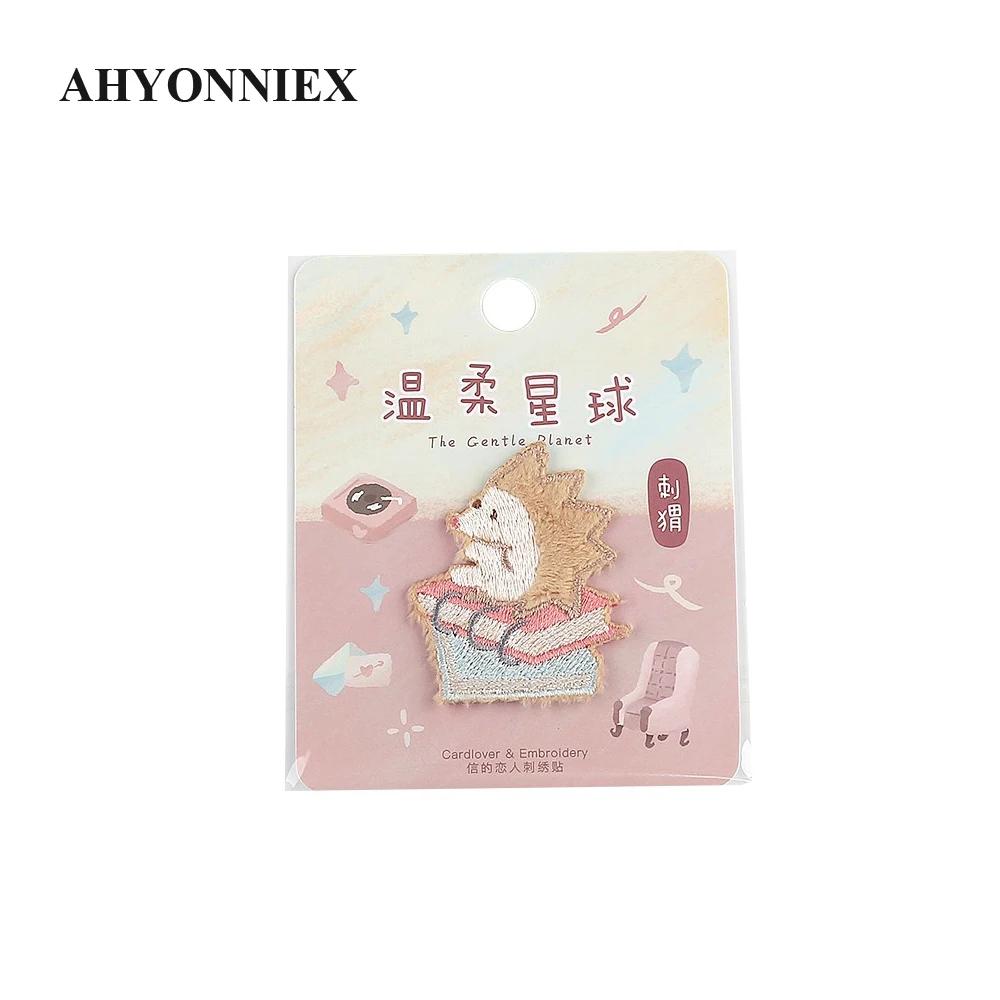1 шт. вышитые нашивки AHYONNIEX с изображением милого лисьего медведя и кота для