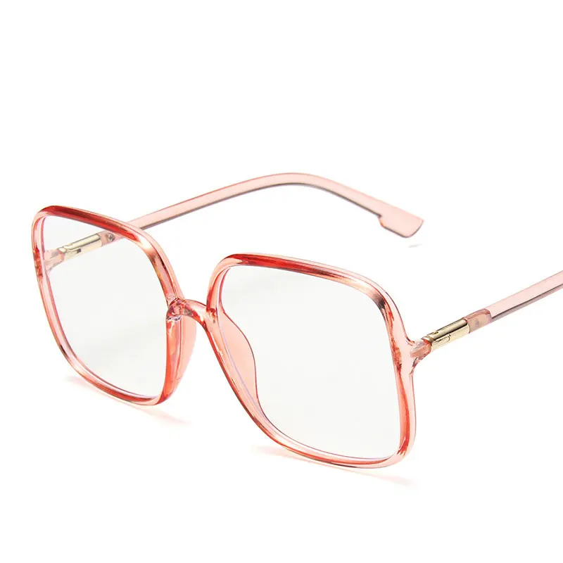 

2021 Anti Blue Light Oversized Glasses Frame Women Fashion Luxury Brand Square Big Frame Clear Lens Transparent Frames Vintage