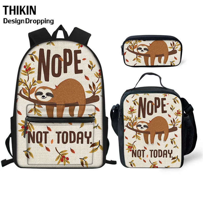 THIKIN стильная футболка с изображением персонажей видеоигр Ленивец школьная сумка